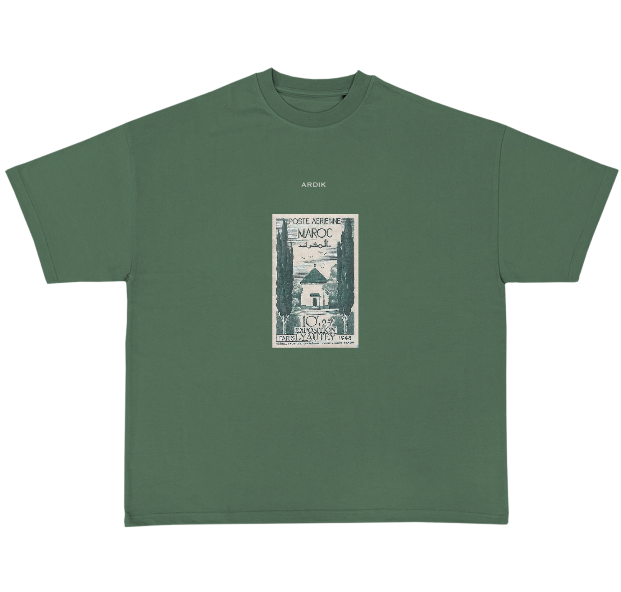 Morocco graphic T in forest green